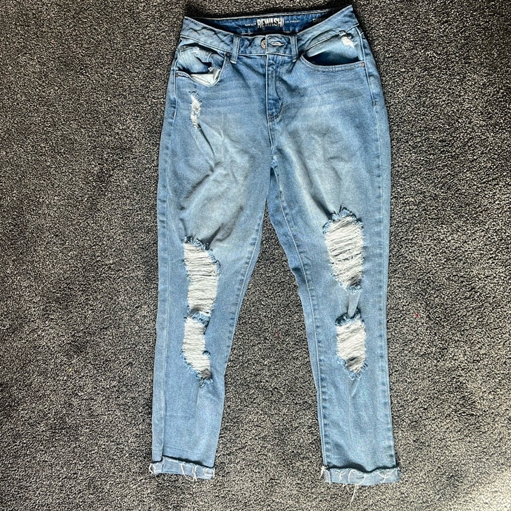 Rewash Brand super high rise mom blue jeans